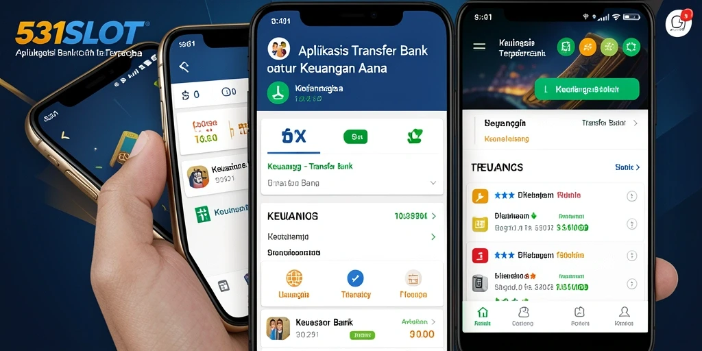 Tampilan utama aplikasi Transfer Bank 531SLOT yang user-friendly.