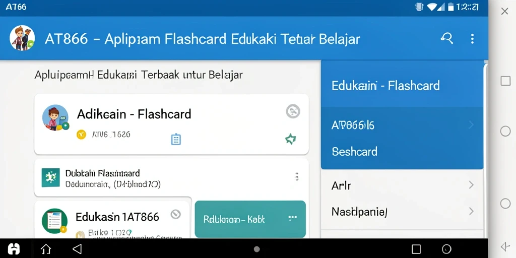 Antarmuka AT866 menampilkan koleksi Flashcard interaktif.