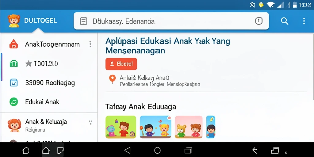 Antarmuka pengguna DULTOGEL yang ramah anak.