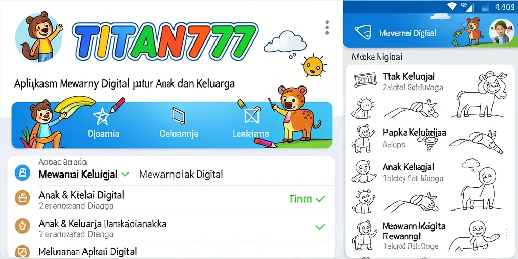 Antarmuka aplikasi TITAN777 yang menarik dan ramah anak.