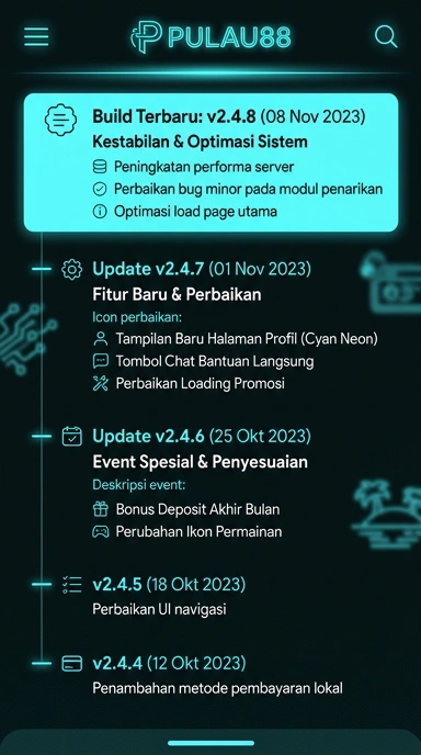 Riwayat Versi Pulau88 untuk Pengguna Android